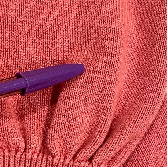 ~ JANIE and JACK 4 Dog Ruffle Shoulder Sweater*, Mauve Cotton Knit, Ribbed Cuff - Picture 9 of 16